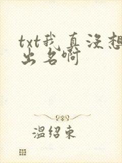 txt我真没想出名啊