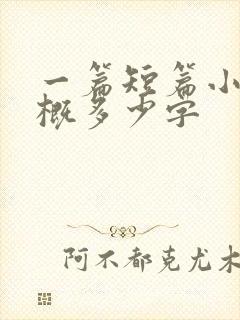 一篇短篇小说大概多少字