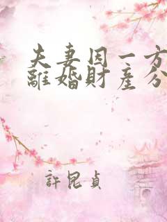 夫妻因一方出轨离婚财产分割