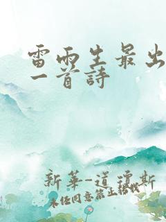 雷雨生最出名的一首诗