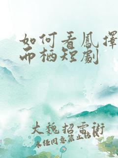 如何看凤择良木而栖短剧 如何看凤择良木而栖短剧