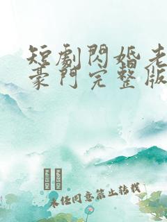 短剧闪婚老公是豪门完整版时长
