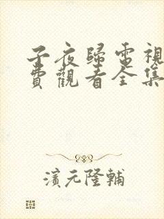 子夜归电视剧免费观看全集高清40集