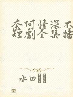 奈何情深不放手短剧全集播放