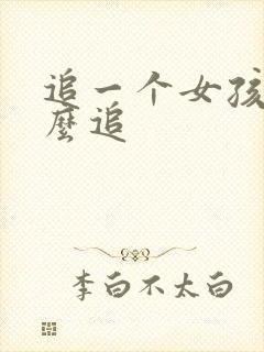 追一个女孩子怎么追
