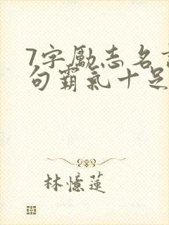 7字励志名言短句霸气十足