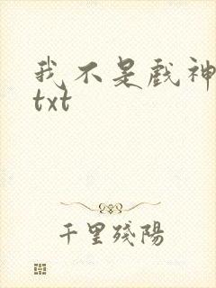 我不是戏神下载txt