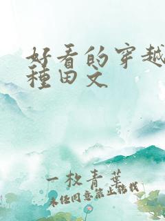 好看的穿越农家种田文