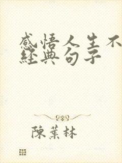 感悟人生不易的经典句子
