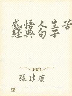 感悟人生苦短的经典句子
