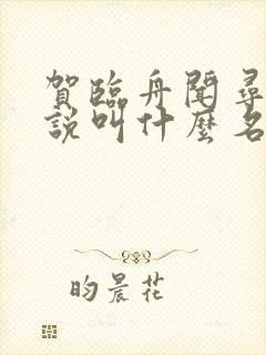 贺临舟闻寻川小说叫什么名字 贺临舟闻寻川小说叫什么名字