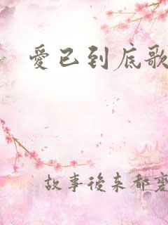 爱已到底歌词 爱已到底歌词