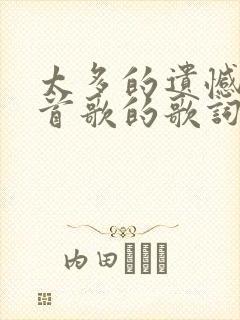 太多的遗憾是哪首歌的歌词