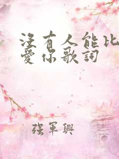 没有人能比我更爱你歌词