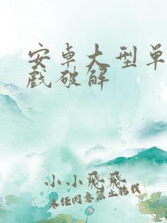 安卓大型单机游戏破解