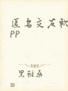 匿名交友软件app 匿名交友软件app