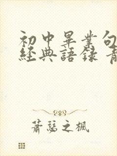 初中毕业句子 经典语录 青春校园