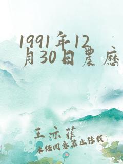 1991年12月30日农历生辰八字 1991年12月30日农历生辰八字