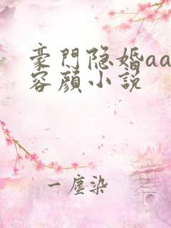 豪门隐婚aa制容颜小说