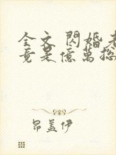 全文 闪婚老公竟是亿万总裁