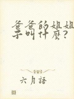 爸爸的姐姐的儿子叫什么? 爸爸的姐姐的儿子叫什么?