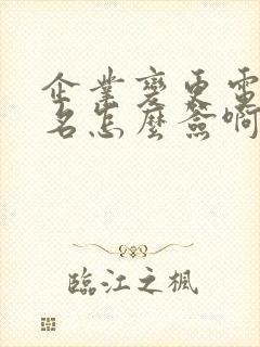 企业变更电子签名怎么签啊