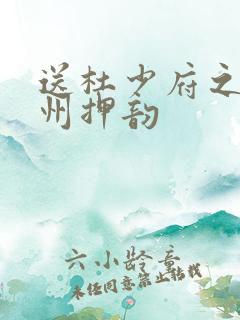 送杜少府之任蜀州押韵
