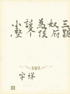 小说为奴三年后,整个侯府跪求我原谅