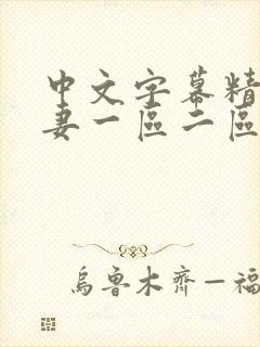中文字幕精品人妻一区二区