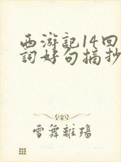 西游记14回好词好句摘抄
