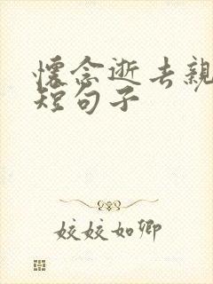 怀念逝去亲人的短句子
