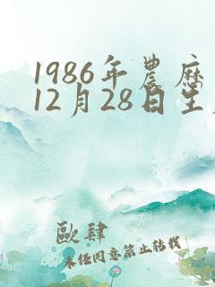 1986年农历12月28日生辰八字