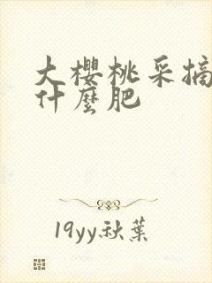 大樱桃采摘后施什么肥