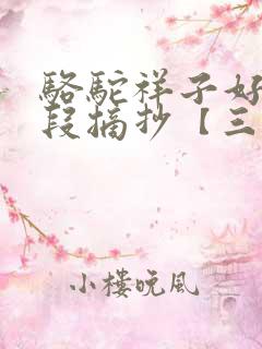 骆驼祥子好句好段摘抄【三篇】 骆驼祥子好句好段摘抄【三篇】