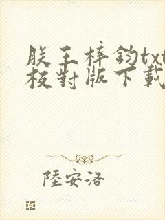 朕王梓钧txt校对版下载