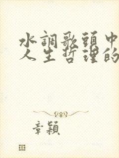 水调歌头中阐释人生哲理的句子是