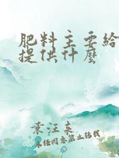 肥料主要给植物提供什么