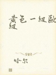 黄色一级欧美一级