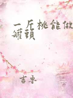 一斤桃能做几瓶罐头