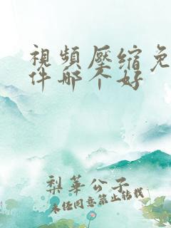 视频压缩免费软件哪个好