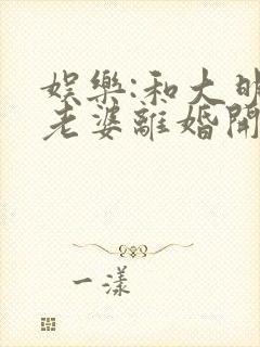 娱乐:和大明星老婆离婚开始出道