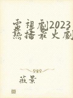 电视剧2023热播最火剧