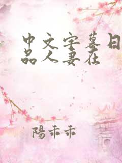 中文字幕日韩精品人妻在
