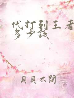 代打到王者段位多少钱