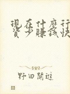现在什么行业投资少赚钱快