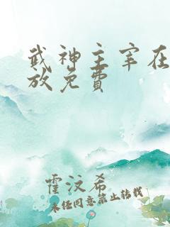 武神主宰在线播放免费