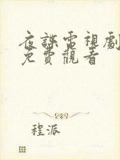 夜谍电视剧高清免费观看