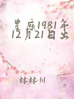 农历1981年12月21日出生命运