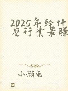 2025年干什么行业最赚钱