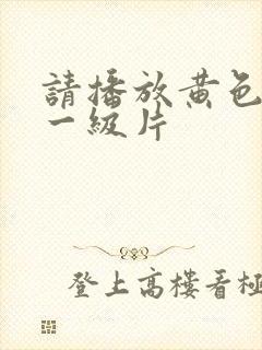 请播放黄色录像一级片
